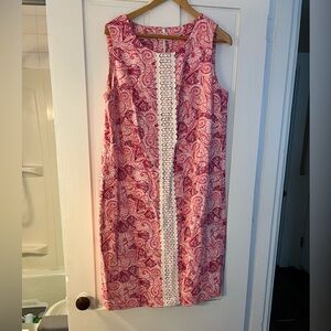 Talbots Pink Shift Dress ; Size 14W
